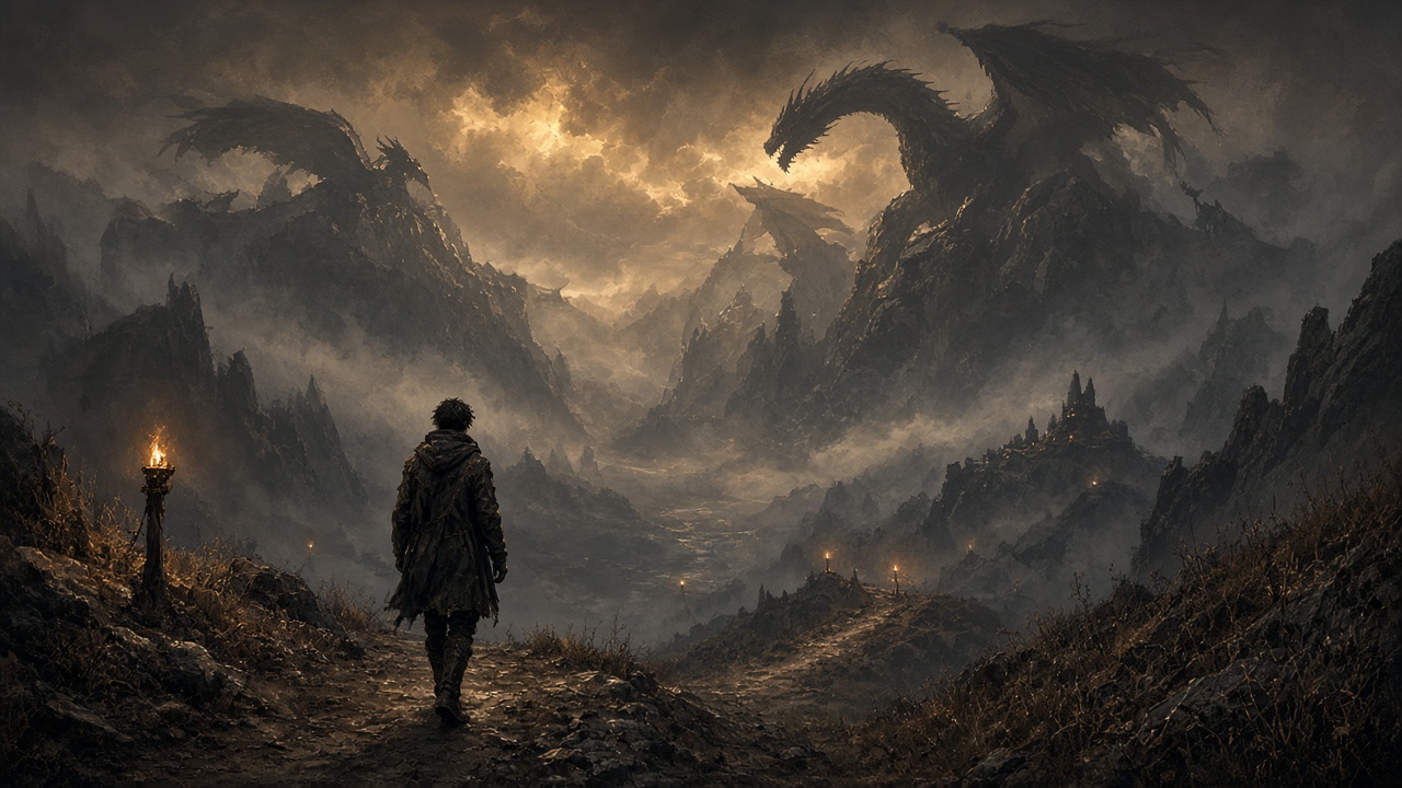 A cadet walking the path into the Threshing Vale