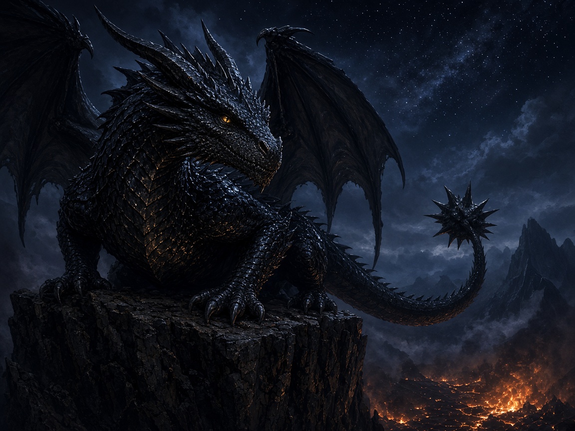 Fan concept of a black dragon