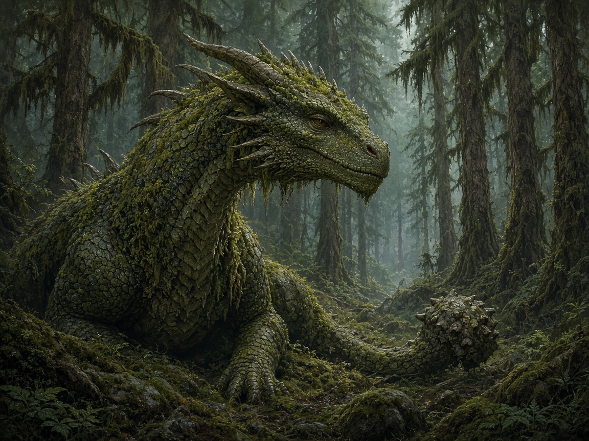 Fan concept of a green dragon